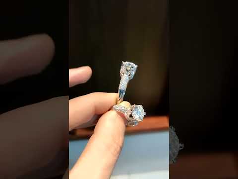 Cặp nhẫn cưới VÀNG TRẮNG 18K đính KIM CƯƠNG TỰ NHIÊN 3mm độ sạch VVS