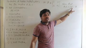 Determinants and Matrices Lec27 : Properties of Matrix Multiplication