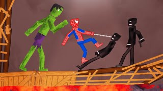 Spider-Man and Hulk vs Crime on Lava in People Playground