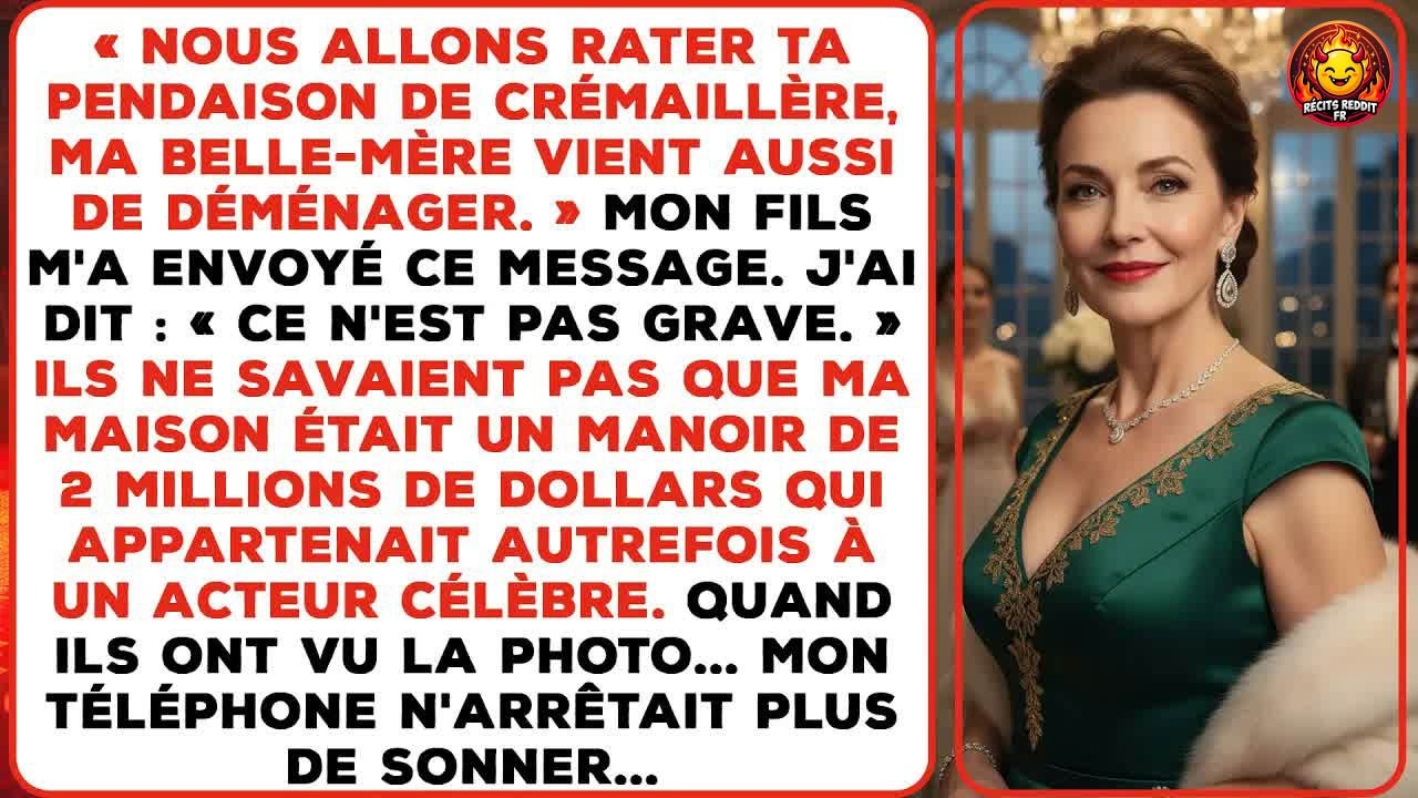 « Nous allons sauter ta pendaison de crémaillère. La belle-mère de Michael vient de déménager. » C’est le message que mon fils m’a envoyé pendant que je suspendais les derniers rideaux de ma...