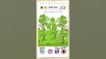 brain test level 200 What is under the 🌳 tree ?