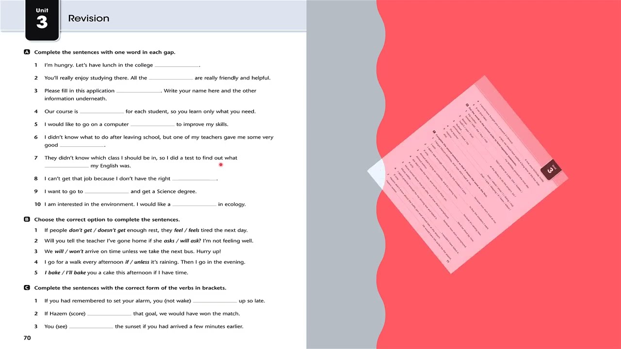 حل صفحة 70 نشاط انكليزي سادس اعدادي