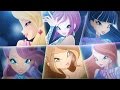Winx club  all full transformations up to dreamix in split screen