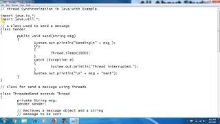 Program to Thread Synchronization in Java