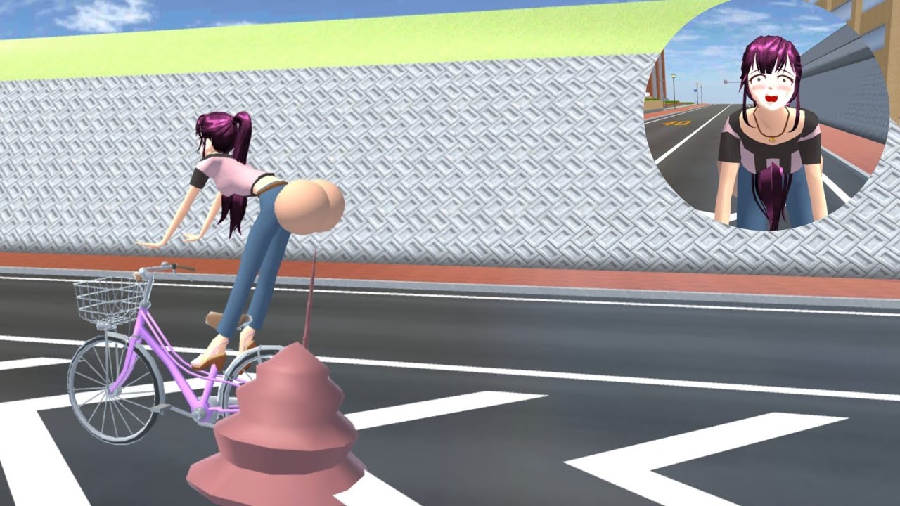 Мне очень хочется в туалет, Рина не может сдержаться, она какает на велосипеде 🤣 Sakura School Si...