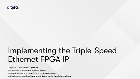 Implementing the Triple Speed Ethernet FPGA IP