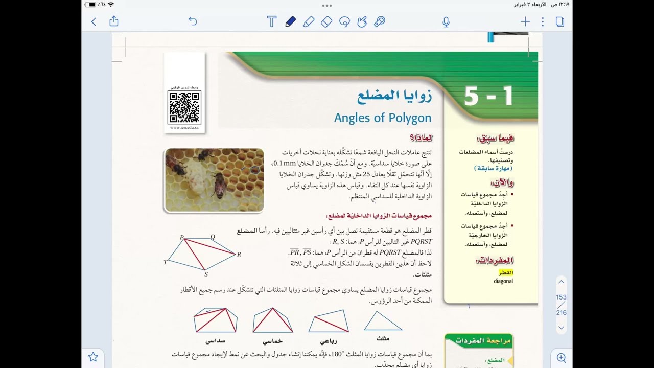 زوايا المضلع