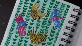 Gond Art Pattern In Watercolor| Indian Folk Art|