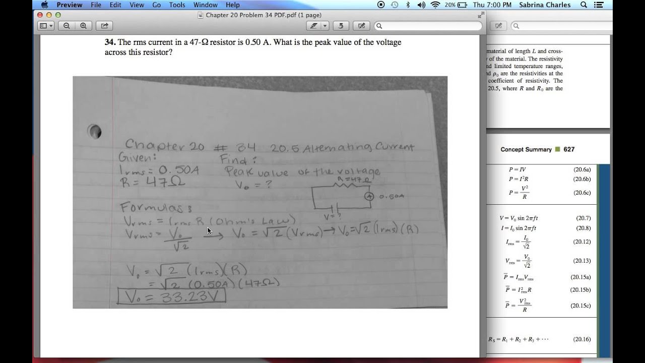 Chapter 20 Problem 34 - YouTube