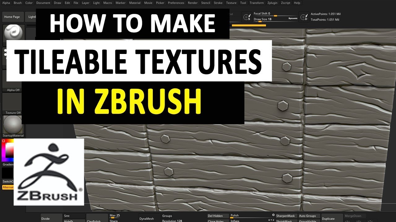 making tileable textures in zbrush