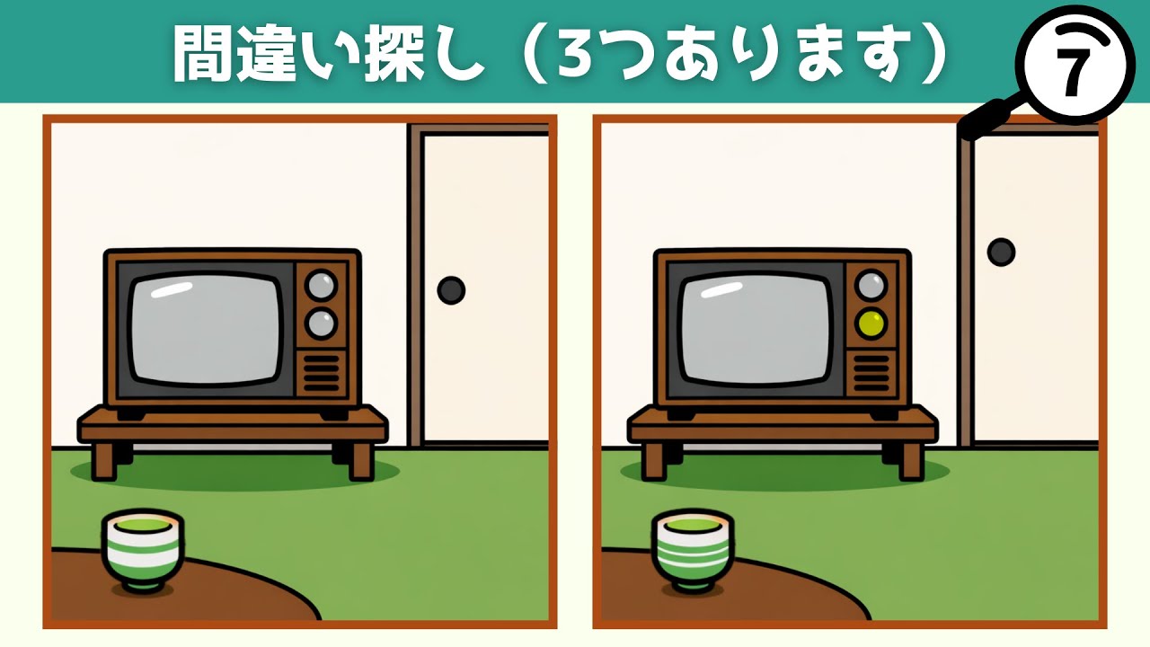 【間違い探し】シニアにおすすめ・見つけてスッキリ3問【懐かし家電】（脳トレ）