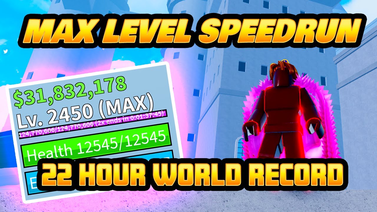 Blox Fruits Solo Level 1 to 2450 Max in 22 Hours World Record