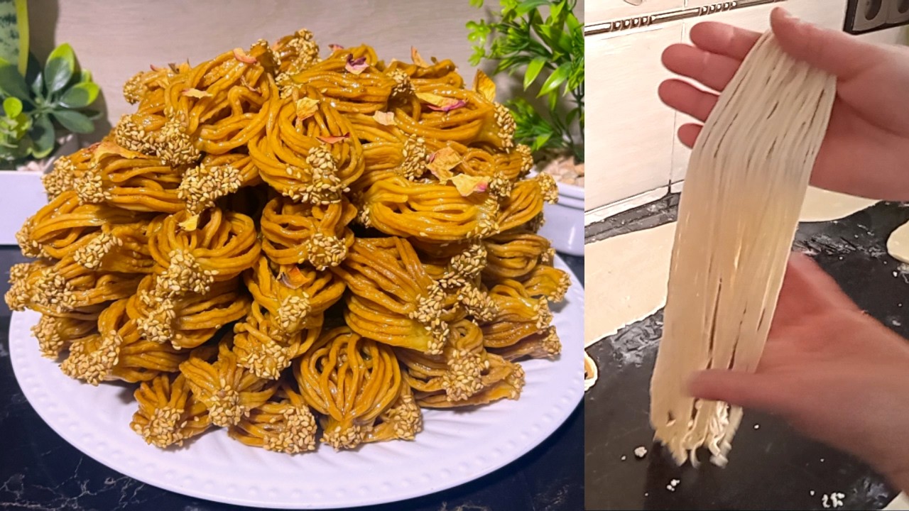 أسهل معسلة شباكية الحليب بشنيخة محبوبة الجماهير بمكونات بسيطة معلكة وكذووب فالفم