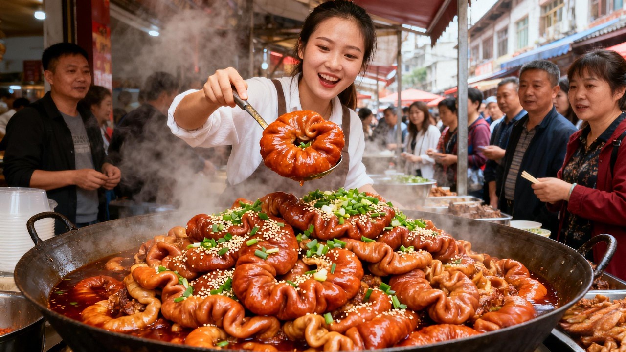 贵州美女摆摊卖卤菜，一天要卖1000斤，13年小吃熬成地方名吃！【好食勇哥】