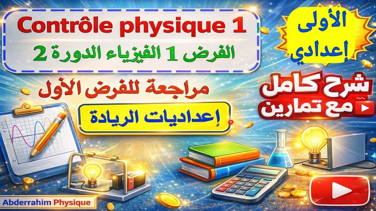 مراجعة عامة للفرض الأول مادة الفيزياء الأولى اعدادي ريادة contrôle 1 physique 