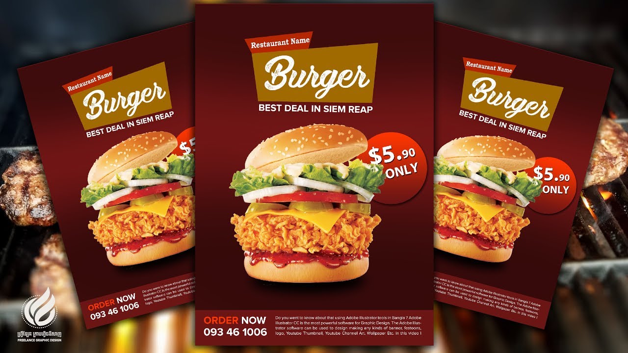 How To Design A Burger Restaurant Flyer Poster In Photoshop