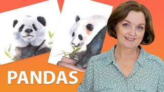 Watercolor Pandas || Trying out Stonehenge Aqua Paper