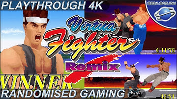 Virtua Fighter Remix - Sega Saturn - Intro & Arcade playthrough as Akira (Real Hardware Capture)