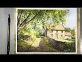 Watercolor Painting - The Old Mass House in Egton