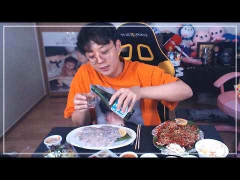 나 혼자 술먹방 『회+<strong>명태</strong> 양념조림』
