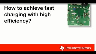 How to achieve fast charging with high efficiency?