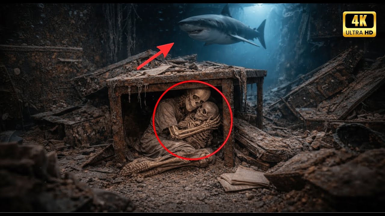 Heartbreaking scene on the Titanic: a mother shielding her child in the dark in 1912.