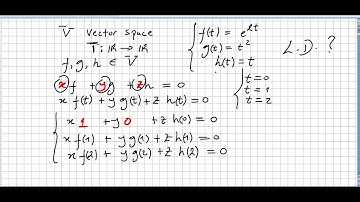 Linear Algebra 142,  Space of functions, Linear Dependence