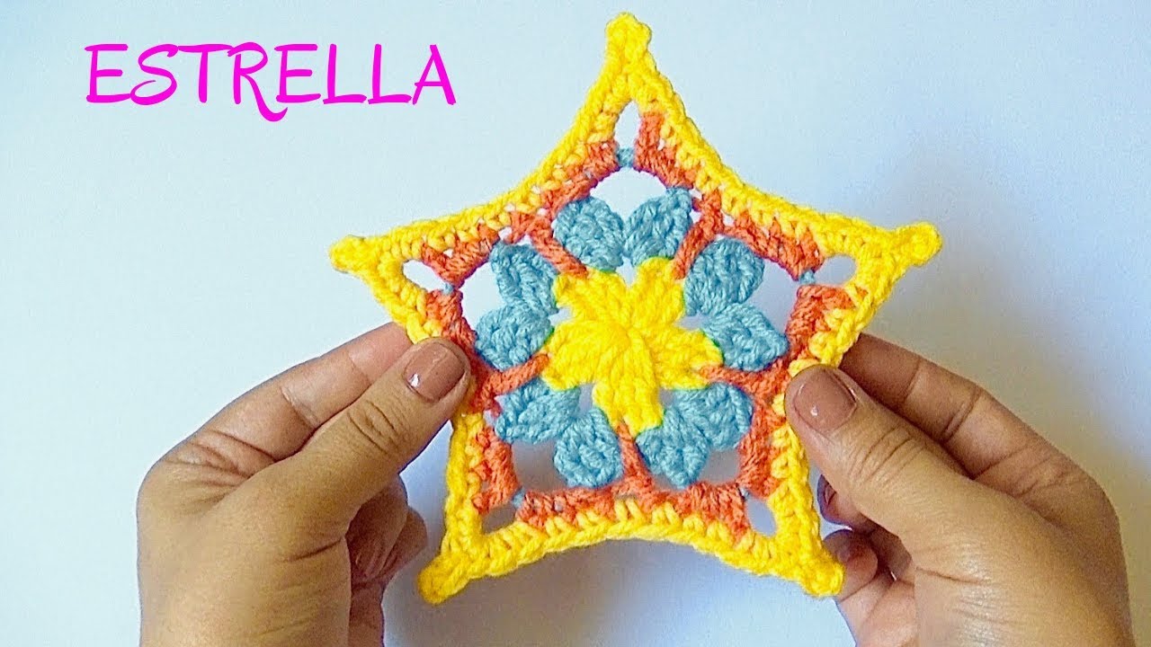 Estrella tejida a crochet / Aplique Para decorar