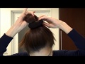 ドーナツ使って3分でお団子ヘアー easy hair bun using a donut (in Japanese)