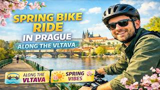 Spring Bike Ride in Prague 🚴‍♂️ | Along the Vltava River | 4K (2026) 🌸