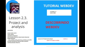 DICAS 3083 WEBDEV TUTORIAL 17 Lesson 2 3 Project and analysis PARTE A