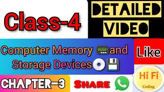 Class 4 : Computer Memory and Storage Devices