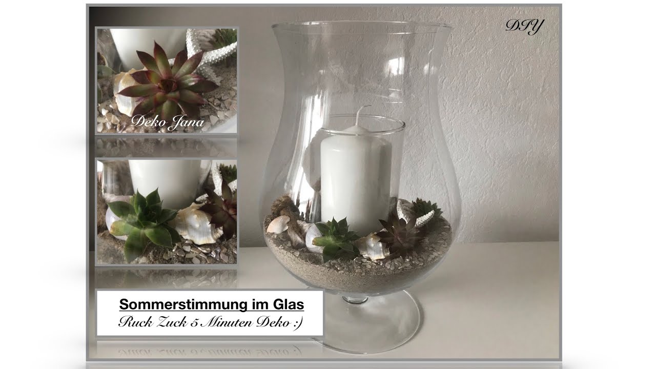 DIY: Sommerlaune im Glas, Wohn.- und Deko Idee Sommer 2020🐚☀️#1 (How to) / Deko Jana