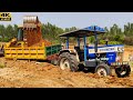 Swaraj 744 FE tractor fully loaded trolley by JCB 3DX Machine | Tractor and JCP videos | CFV |
