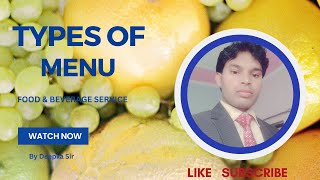 What is Menu and How menu types of #menu #food #beverage