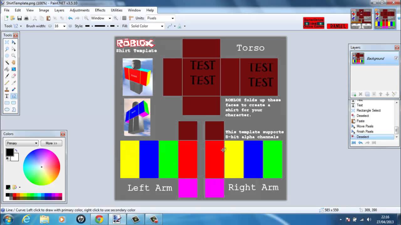 Roblox 2013 How To Make A Shirt Transparent Paint Net W Commentary Youtube - how to make roblox shirt in paint.net