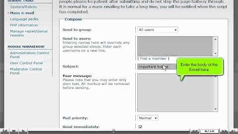 Send a mass email to users in phpBB by VodaHost web hosting