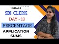 TARGET SBI CLERK - DAY 10 - APPLICATION SUMS - PERCENTAGE