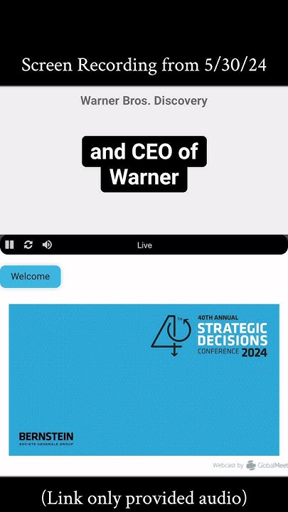 Bernstein 40th Annual Strategic Decisions Conference Intro: David Zaslav/40th Annual Strategic Decisions Conference Webinar