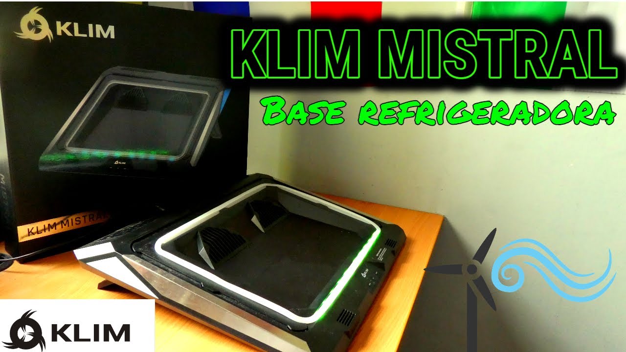 KLIM Halo + Base Refrigeradora Portatil RGB - 11 a 17 + Refrigerador  Portátil Gaming con Ventilador