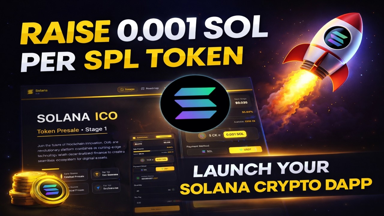 Raise 0.001 SOL per SPL Token 🚀 | Launch Your Solana Crypto DApp 2026 ...