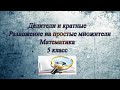 Делители и кратные. Разложение на простые множители. 5 класс.