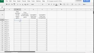 NFL spread sheet directions