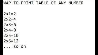 print table of any number in java screenshot 4
