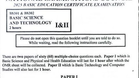 2025 BECE Basic Science Questions & Answers