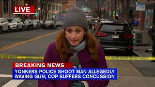 Suspect shot, cop injured after gunfire exchange in Yonkers