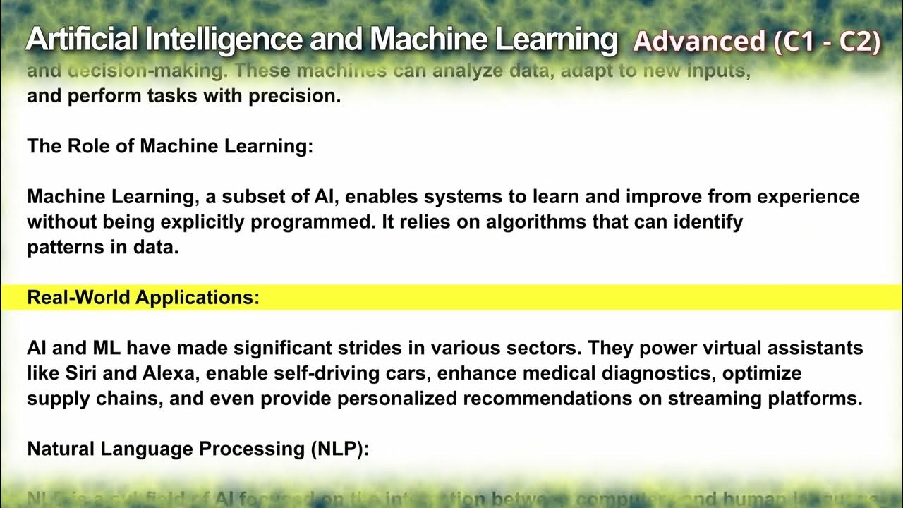 100. Artificial Intelligence and Machine Learning (Advanced C1-C2 ...