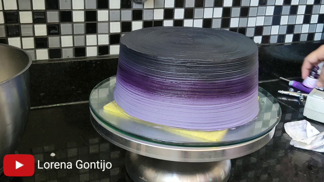 BOLO DECORAÇÃO - DRIP CAKE DOURADO | PINTURA COM AERÓGRAFO | LORENA GONTIJO