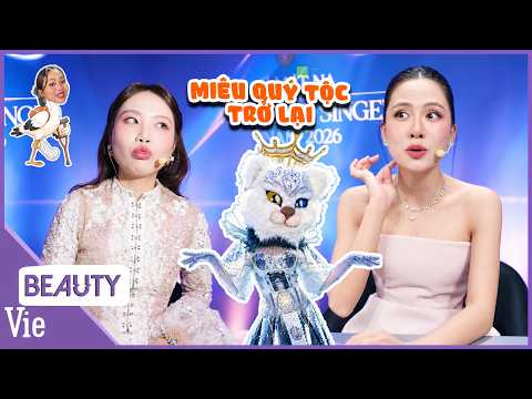 "Noble Cat" Ha Nhi returns, Phuong My Chi chooses "Lame Stork" mascot | The Masked Singer Vietnam...