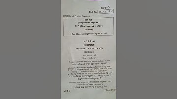 2025 BOTANY QUESTION PAPER 12TH CLASS  || CHSE ODISHA SCIENCE STREAM